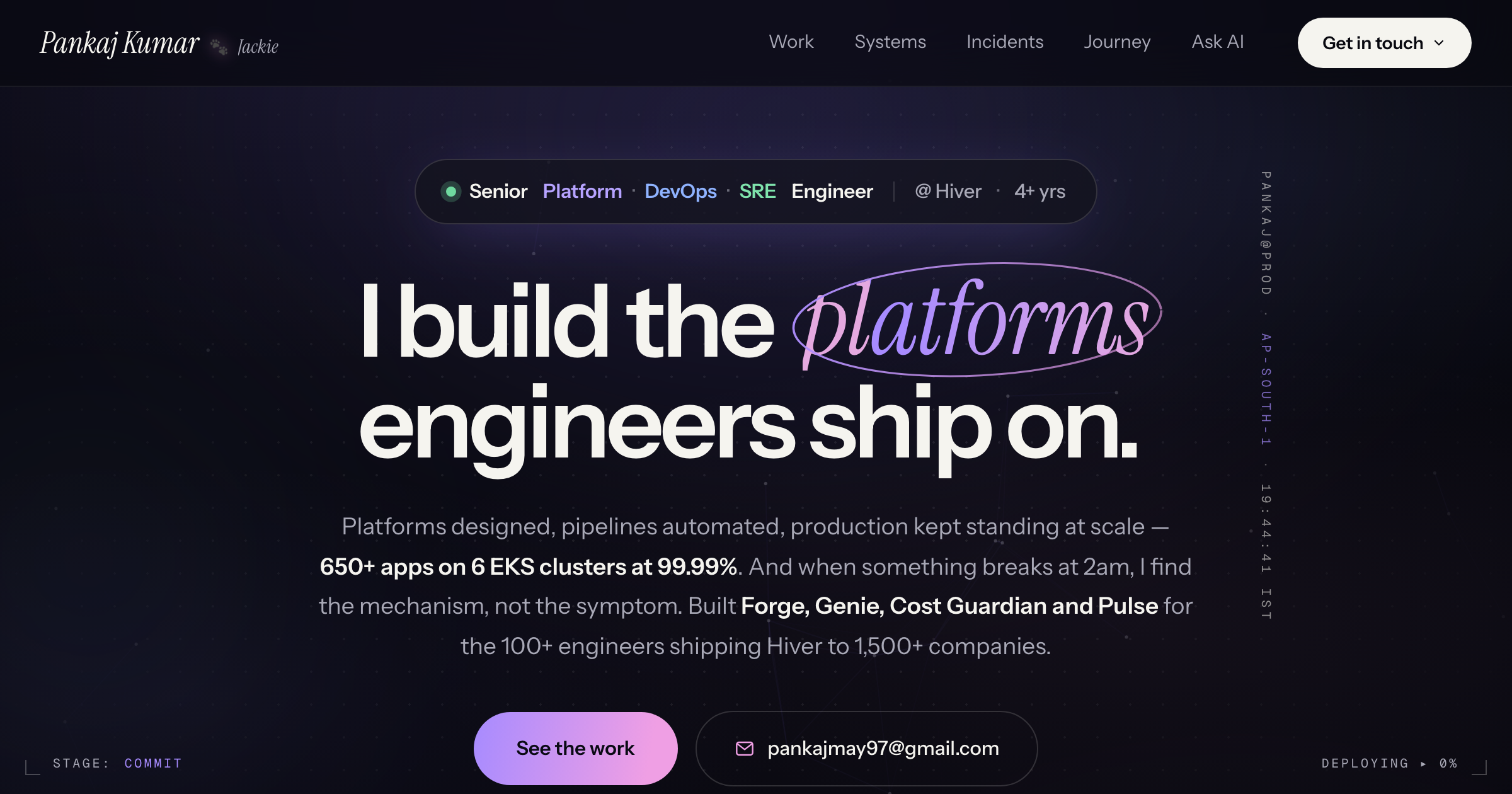 Pankaj Kumar — Platform, DevOps & SRE Engineer